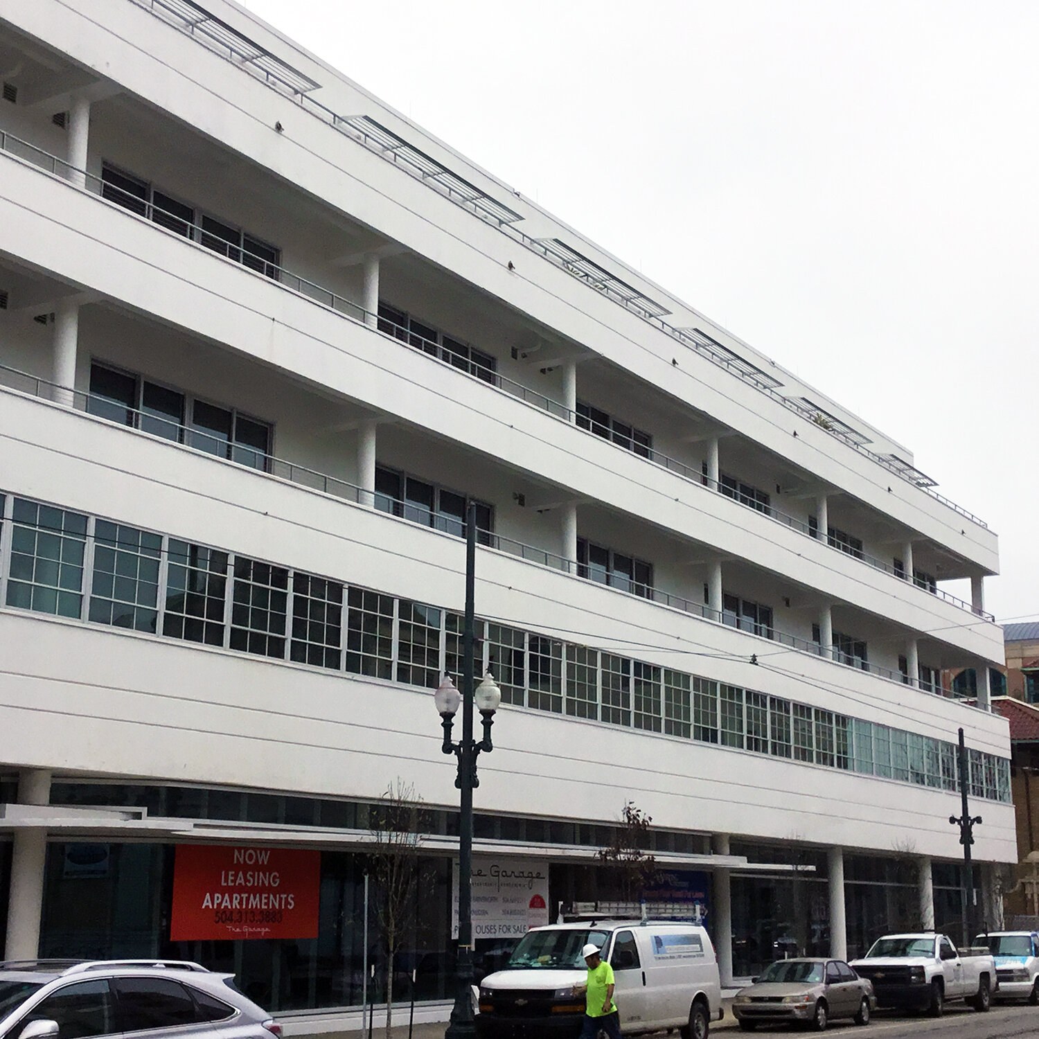 Parking structure exterior finish